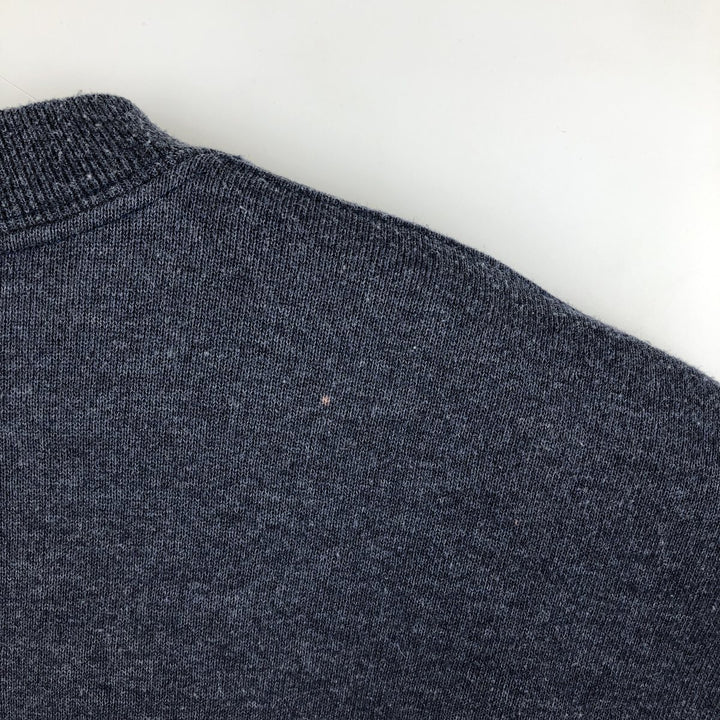 90'S Russell plain blank sweatshirt, men's M size, vintage polyester navy blue type Vintage Second Hand