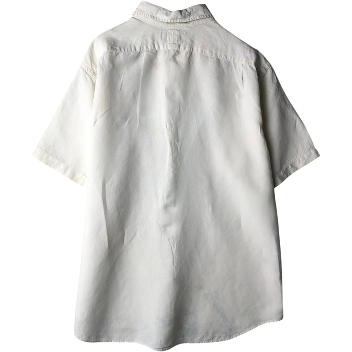 Ralph Lauren POLO by Ralph Lauren Short-Sleeve Linen x Silk Shirt, Men's Size XL (approx.) linen white type Vintage Second Hand