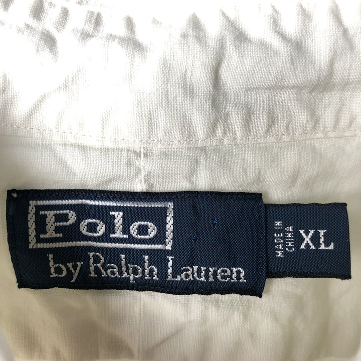 Ralph Lauren POLO by Ralph Lauren Short-Sleeve Linen x Silk Shirt, Men's Size XL (approx.) linen white type Vintage Second Hand