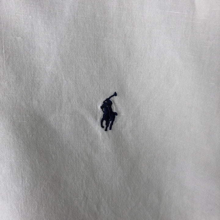 Ralph Lauren POLO by Ralph Lauren Short-Sleeve Linen x Silk Shirt, Men's Size XL (approx.) linen white type Vintage Second Hand