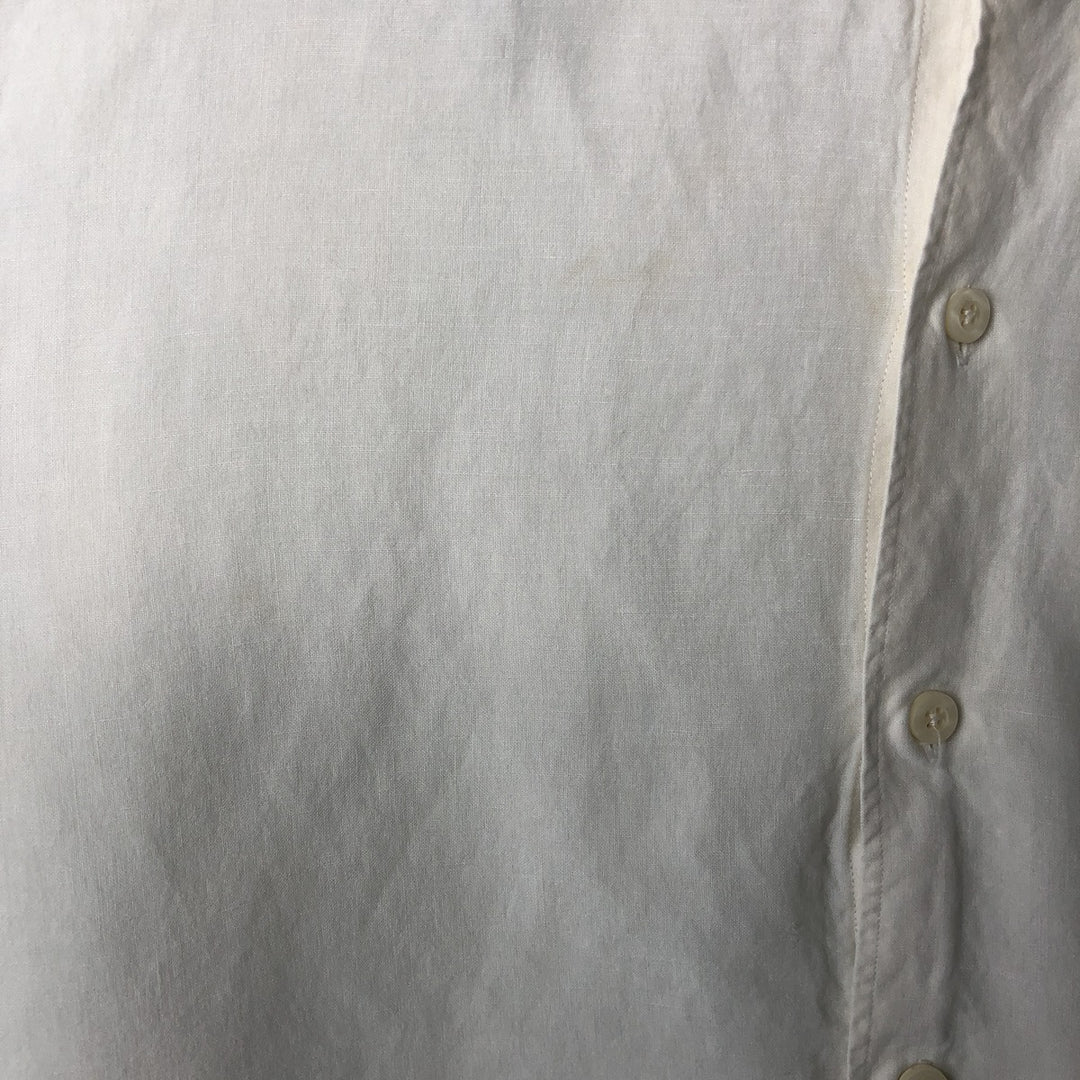 Ralph Lauren POLO by Ralph Lauren Short-Sleeve Linen x Silk Shirt, Men's Size XL (approx.) linen white type Vintage Second Hand