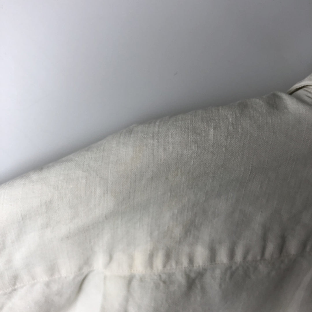 Ralph Lauren POLO by Ralph Lauren Short-Sleeve Linen x Silk Shirt, Men's Size XL (approx.) linen white type Vintage Second Hand