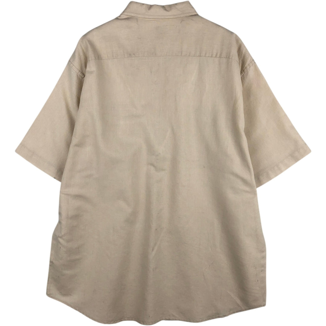 1990'S Calvin Klein short-sleeved linen shirt, men's size L equivalent, vintage. linen Beige type Vintage Second Hand