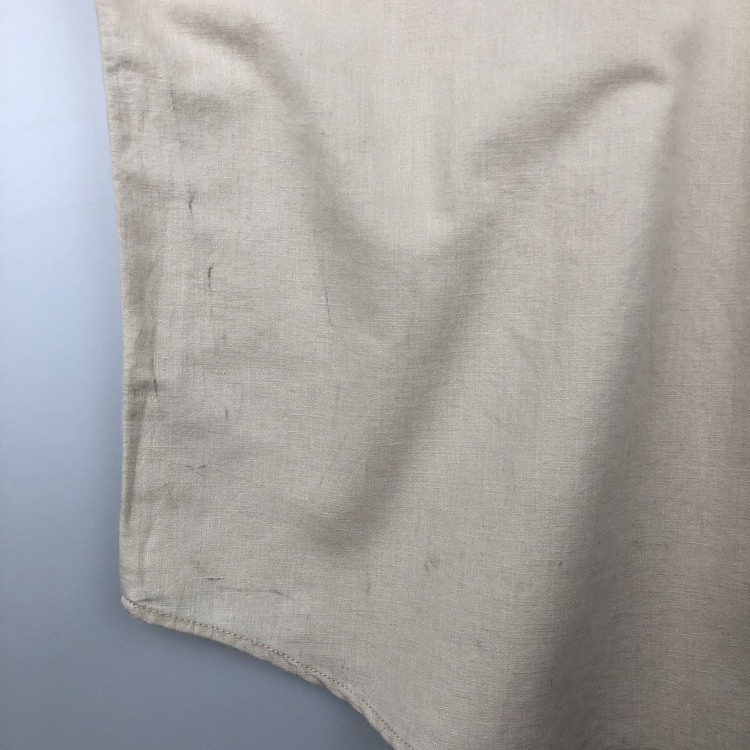 1990'S Calvin Klein short-sleeved linen shirt, men's size L equivalent, vintage. linen Beige type Vintage Second Hand