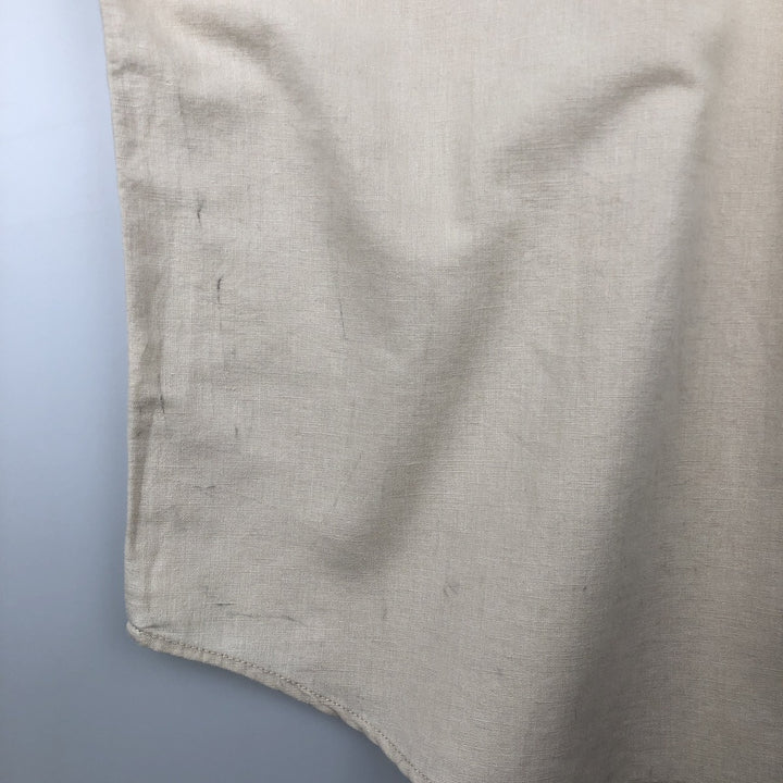 1990'S Calvin Klein short-sleeved linen shirt, men's size L equivalent, vintage. linen Beige type Vintage Second Hand