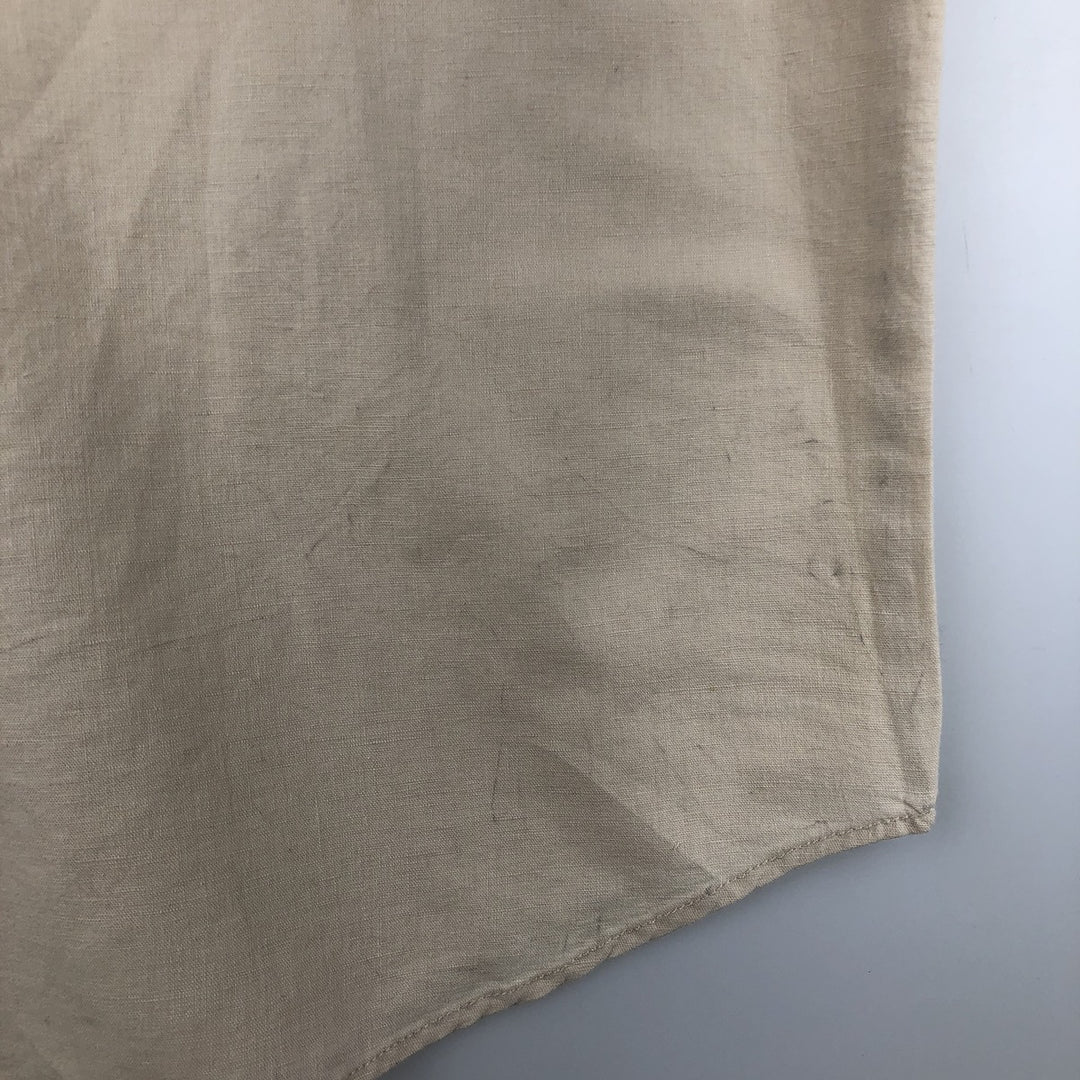 1990'S Calvin Klein short-sleeved linen shirt, men's size L equivalent, vintage. linen Beige type Vintage Second Hand
