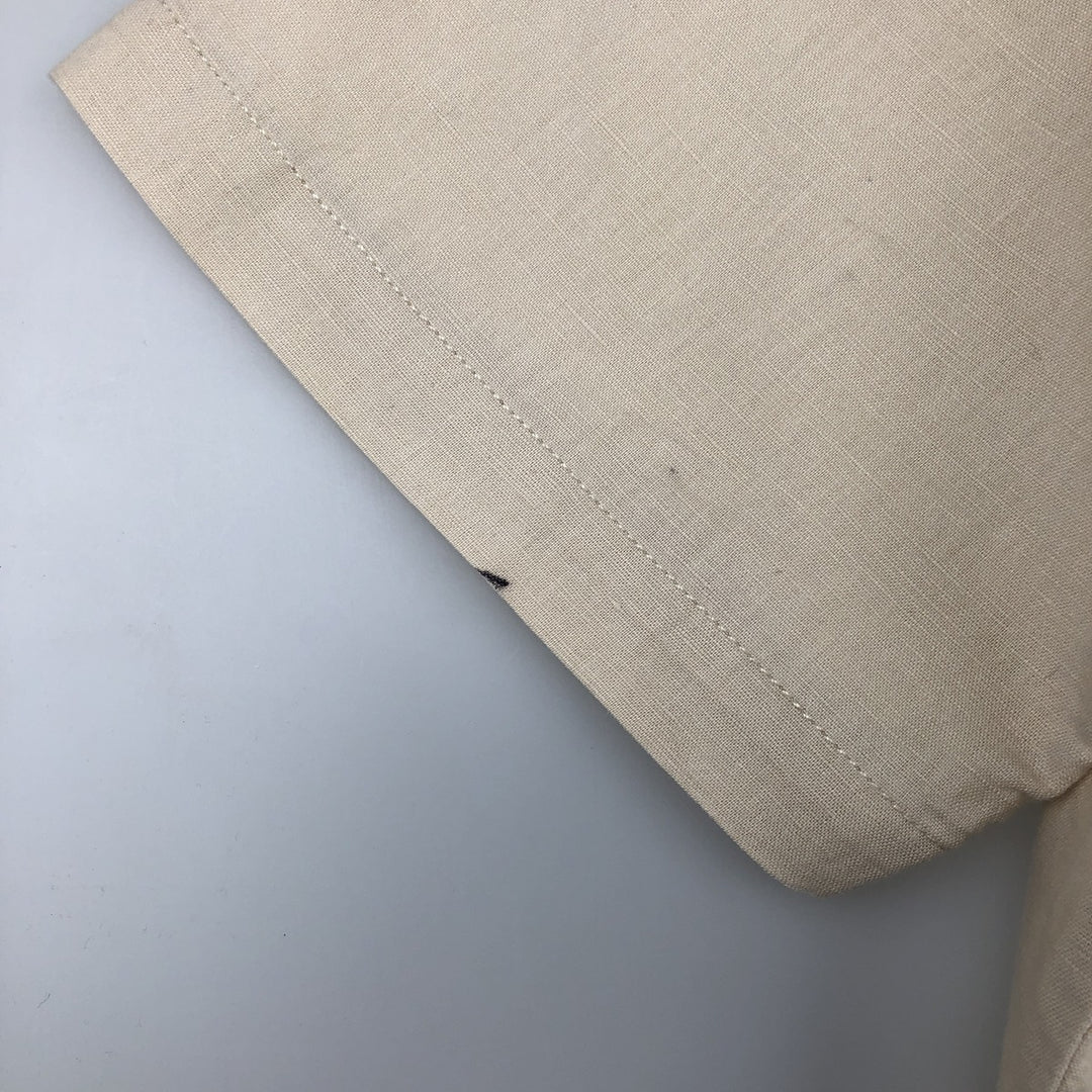 1990'S Calvin Klein short-sleeved linen shirt, men's size L equivalent, vintage. linen Beige type Vintage Second Hand