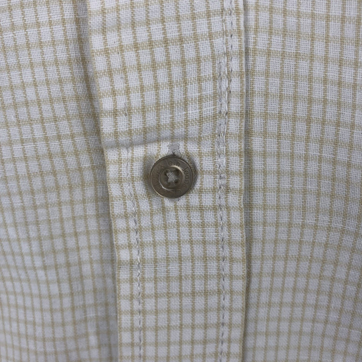 90s-00'S Calvin Klein Jeans Check Pattern Short-Sleeve Cotton x Linen Box Shirt, Men's Size L (approx.), Vintage linen Beige type Vintage Second Hand
