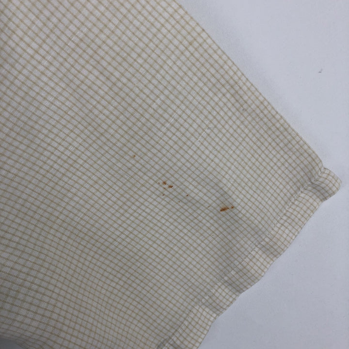 90s-00'S Calvin Klein Jeans Check Pattern Short-Sleeve Cotton x Linen Box Shirt, Men's Size L (approx.), Vintage linen Beige type Vintage Second Hand