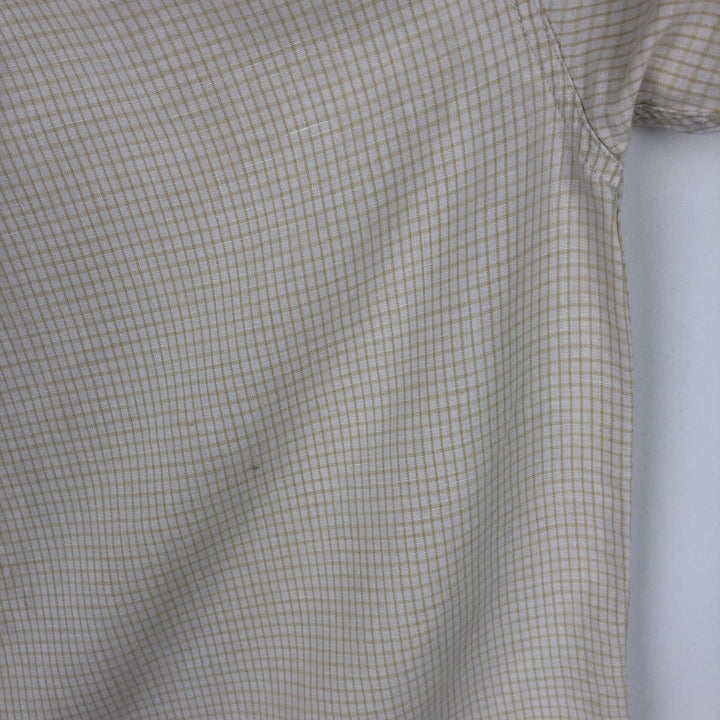 90s-00'S Calvin Klein Jeans Check Pattern Short-Sleeve Cotton x Linen Box Shirt, Men's Size L (approx.), Vintage linen Beige type Vintage Second Hand
