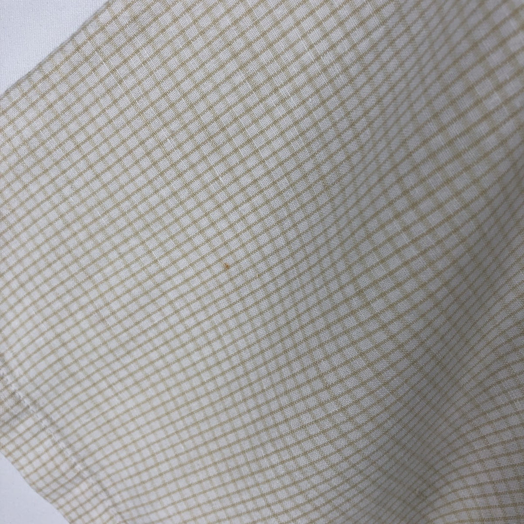 90s-00'S Calvin Klein Jeans Check Pattern Short-Sleeve Cotton x Linen Box Shirt, Men's Size L (approx.), Vintage linen Beige type Vintage Second Hand