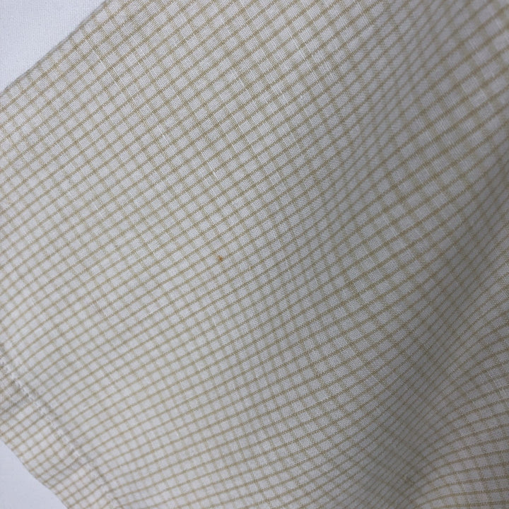 90s-00'S Calvin Klein Jeans Check Pattern Short-Sleeve Cotton x Linen Box Shirt, Men's Size L (approx.), Vintage linen Beige type Vintage Second Hand