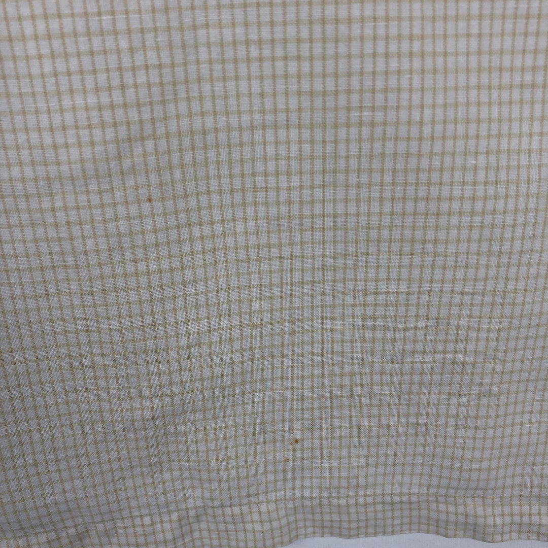 90s-00'S Calvin Klein Jeans Check Pattern Short-Sleeve Cotton x Linen Box Shirt, Men's Size L (approx.), Vintage linen Beige type Vintage Second Hand