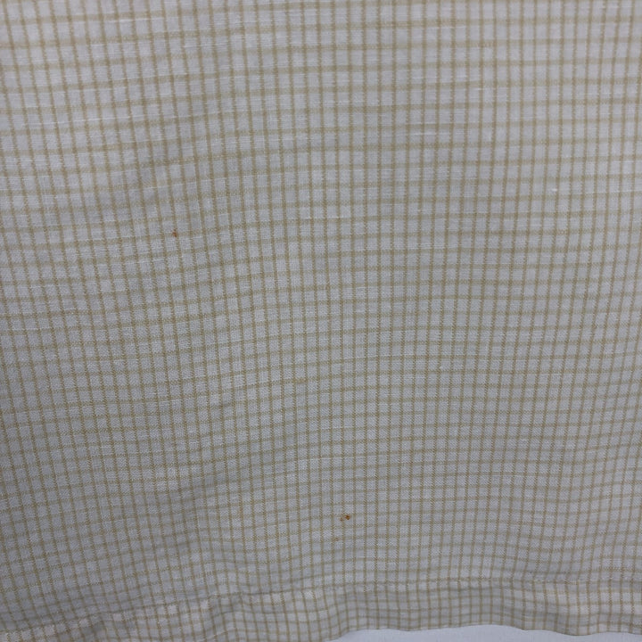 90s-00'S Calvin Klein Jeans Check Pattern Short-Sleeve Cotton x Linen Box Shirt, Men's Size L (approx.), Vintage linen Beige type Vintage Second Hand
