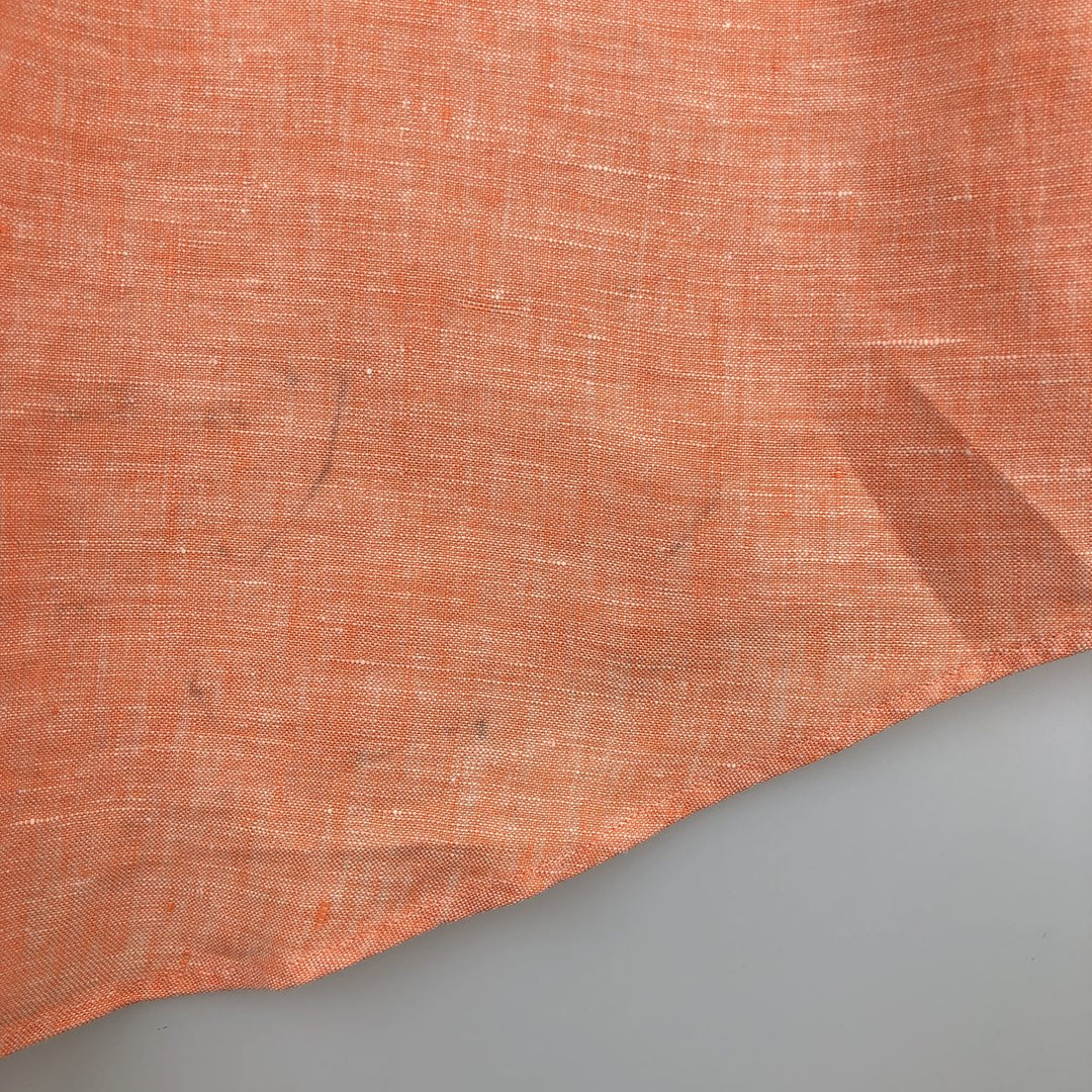 Brooks Brothers short-sleeved linen button-down shirt, men's size M linen orange type Vintage Second Hand