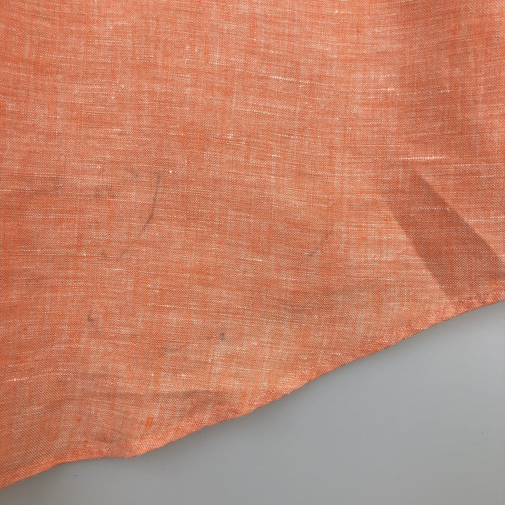Brooks Brothers short-sleeved linen button-down shirt, men's size M linen orange type Vintage Second Hand