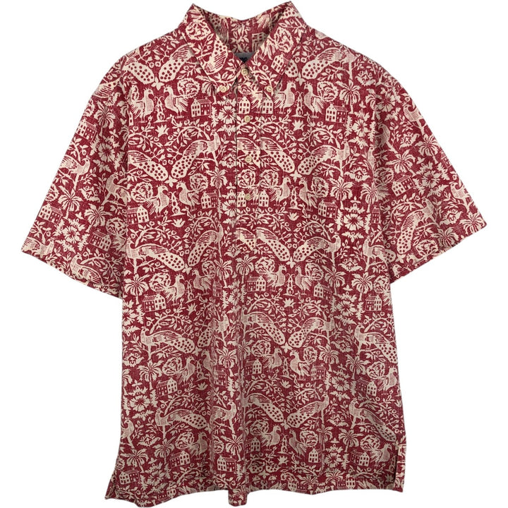 90'S Reyn Spooner Swimsuit Bikini Tag All-over Print Half-button Button-down Aloha Shirt Box Shirt Men's XL equivalent cotton red type Vintage Second Hand