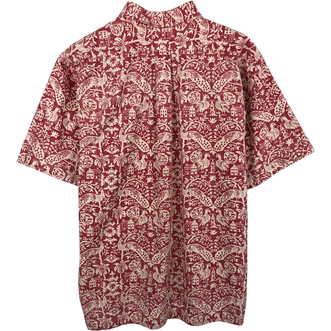90'S Reyn Spooner Swimsuit Bikini Tag All-over Print Half-button Button-down Aloha Shirt Box Shirt Men's XL equivalent cotton red type Vintage Second Hand