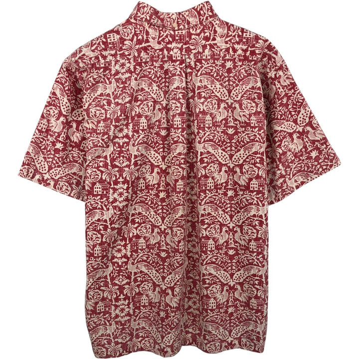 90'S Reyn Spooner Swimsuit Bikini Tag All-over Print Half-button Button-down Aloha Shirt Box Shirt Men's XL equivalent cotton red type Vintage Second Hand
