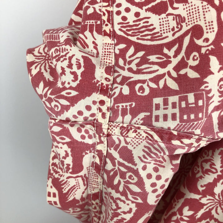 90'S Reyn Spooner Swimsuit Bikini Tag All-over Print Half-button Button-down Aloha Shirt Box Shirt Men's XL equivalent cotton red type Vintage Second Hand