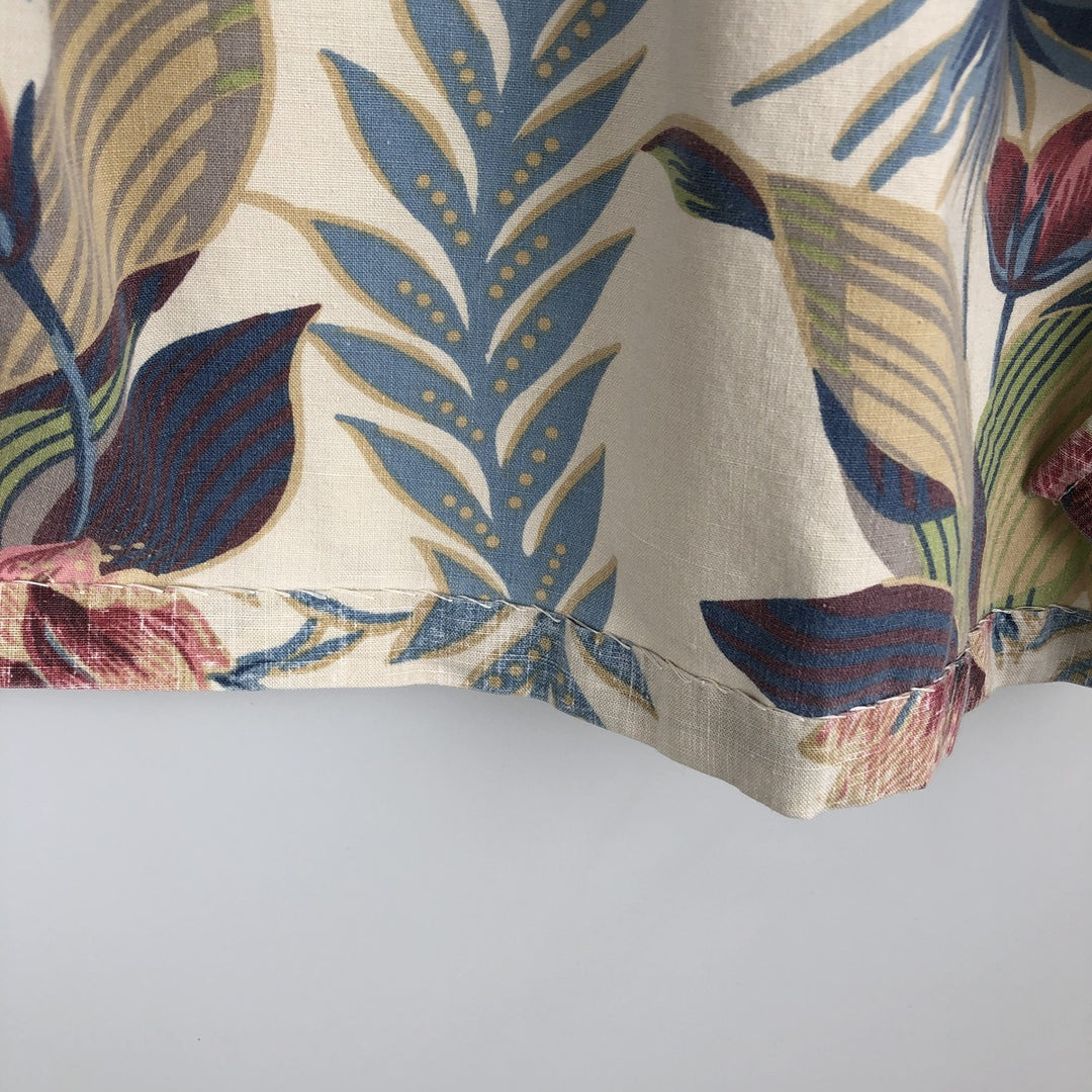 Reyn Spooner swimwear tag, bikini tag, hibiscus pattern, half-button Hawaiian aloha shirt, boxy shirt, made in the USA. cotton pale white type Vintage Second Hand