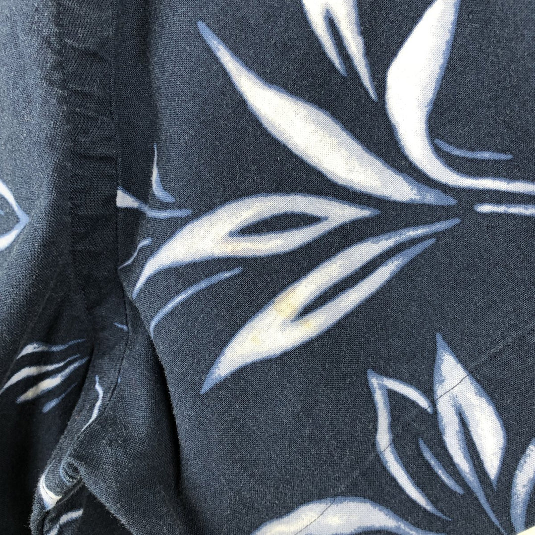 Ralph Lauren POLO CLASSIC FIT Pineapple Pattern Open Collar Hawaiian Aloha Shirt Box Shirt Men's Size M (approx.) cotton navy blue type Vintage Second Hand