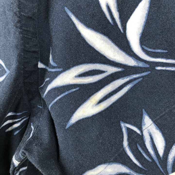 Ralph Lauren POLO CLASSIC FIT Pineapple Pattern Open Collar Hawaiian Aloha Shirt Box Shirt Men's Size M (approx.) cotton navy blue type Vintage Second Hand