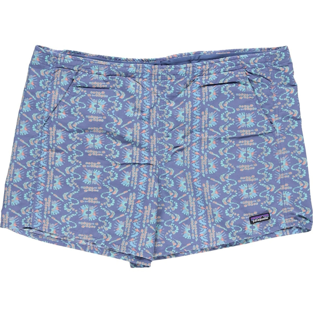 90s-era Patagonia all-over print nylon shorts, men's size L (approx.) unclear blue type Vintage Second Hand