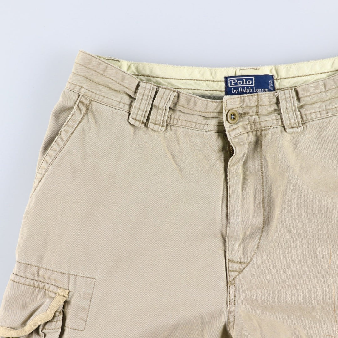 Ralph Lauren POLO by Ralph Lauren cargo shorts, short pants, men's size w34 cotton Beige type Vintage Second Hand