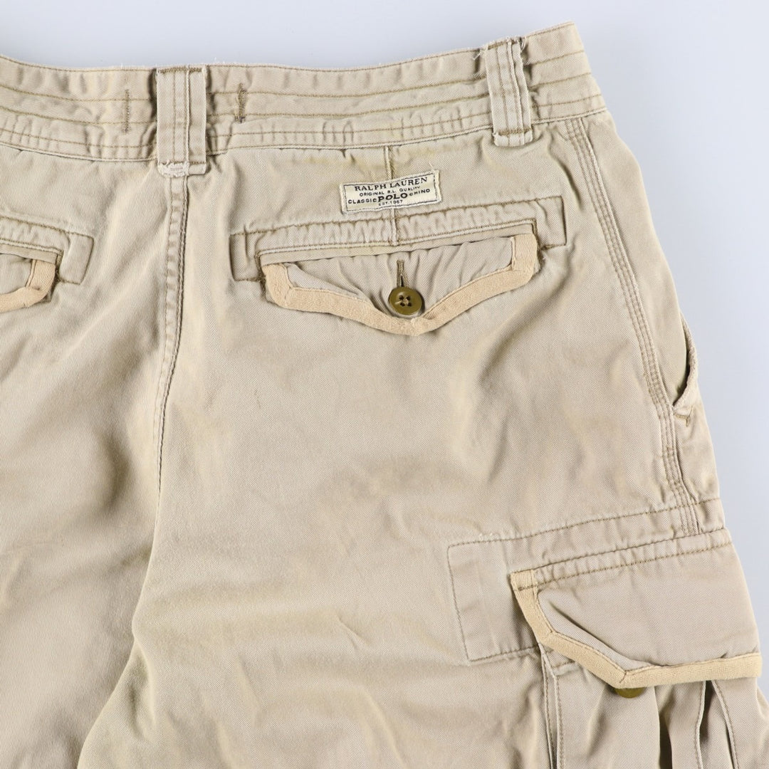 Ralph Lauren POLO by Ralph Lauren cargo shorts, short pants, men's size w34 cotton Beige type Vintage Second Hand
