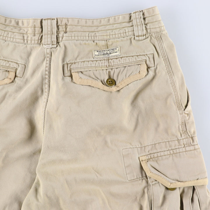 Ralph Lauren POLO by Ralph Lauren cargo shorts, short pants, men's size w34 cotton Beige type Vintage Second Hand