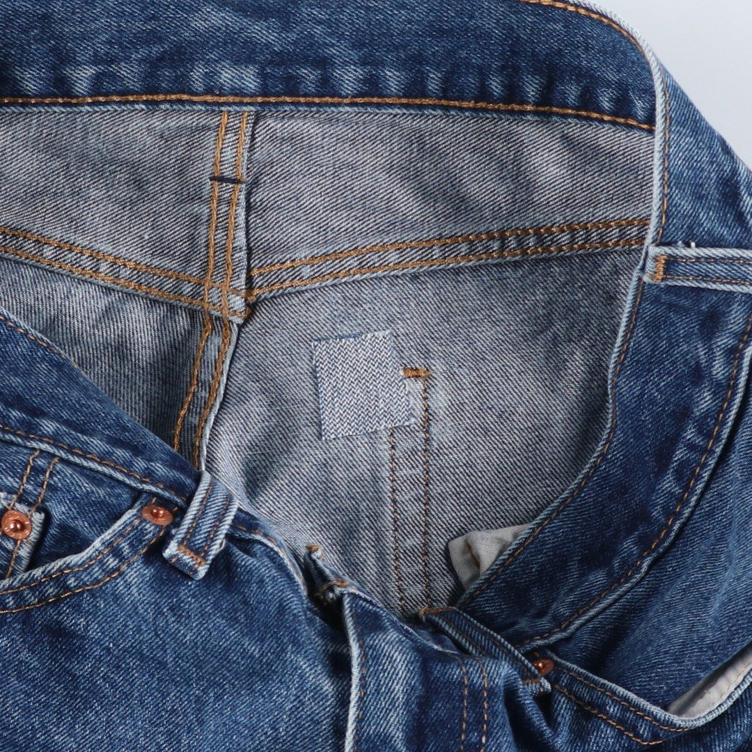 Levi's 505 tapered denim pants for men, size W34 cotton blue type Vintage Second Hand