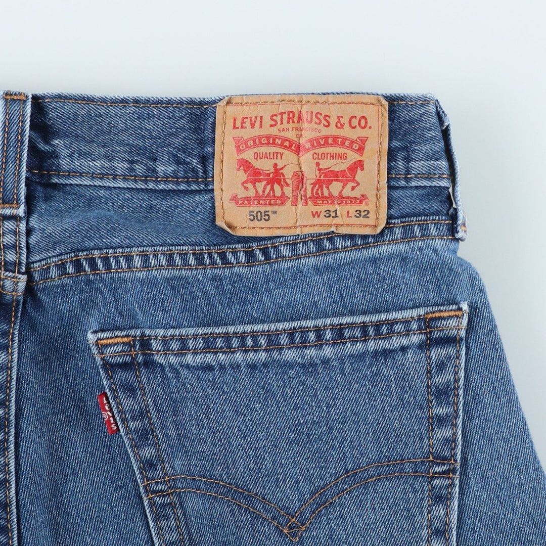 Levi's 505 tapered denim pants for men, equivalent to w32 cotton blue type Vintage Second Hand