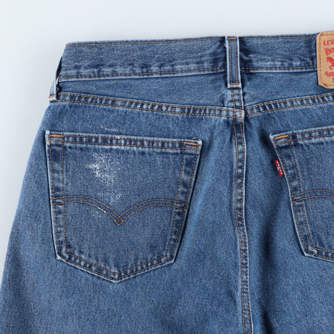 Levi's 505 tapered denim pants for men, equivalent to w32 cotton blue type Vintage Second Hand