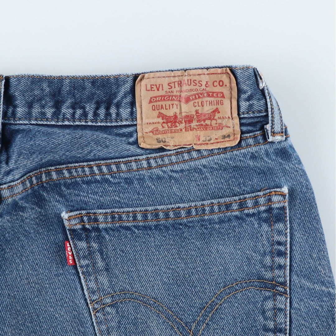 Levi's 505 STRAIGHT FIT tapered denim pants for men, size w34 unclear blue type Vintage Second Hand