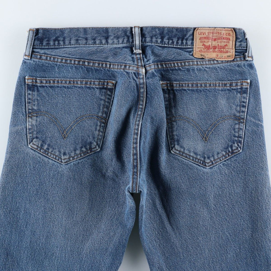 Levi's 505 STRAIGHT FIT tapered denim pants for men, size w34 unclear blue type Vintage Second Hand
