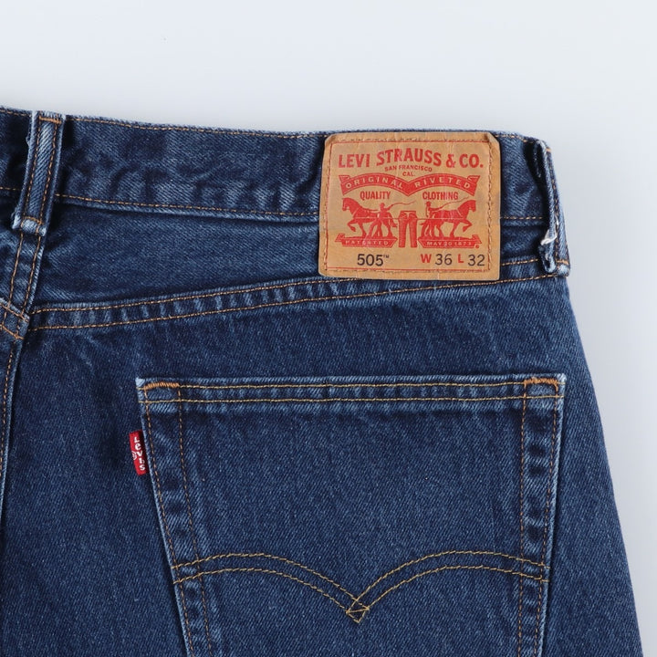 Levi's 505 tapered denim pants for men, size w37 cotton blue type Vintage Second Hand