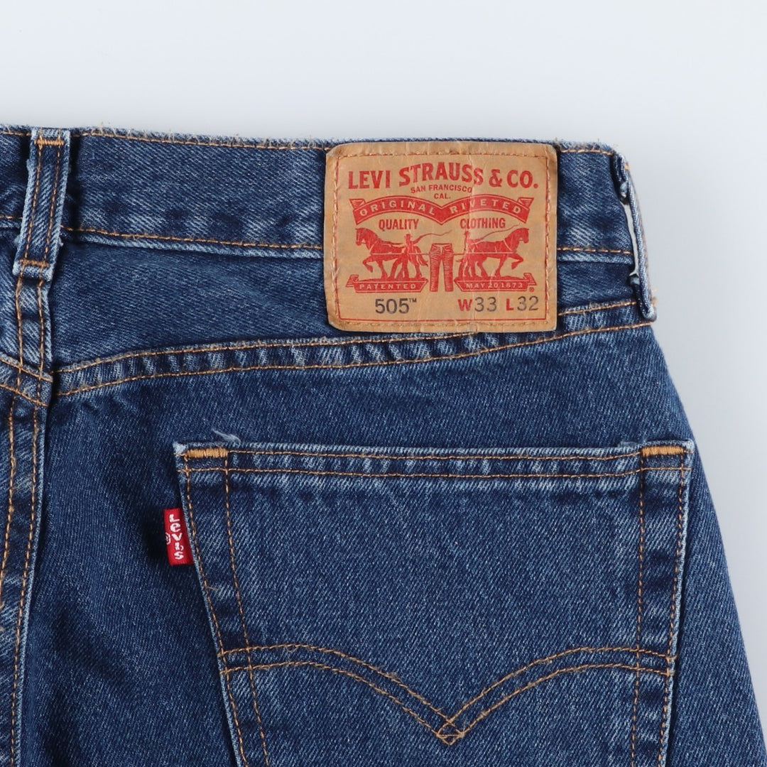 Levi's 505 tapered denim pants for men, equivalent to w35 cotton blue type Vintage Second Hand