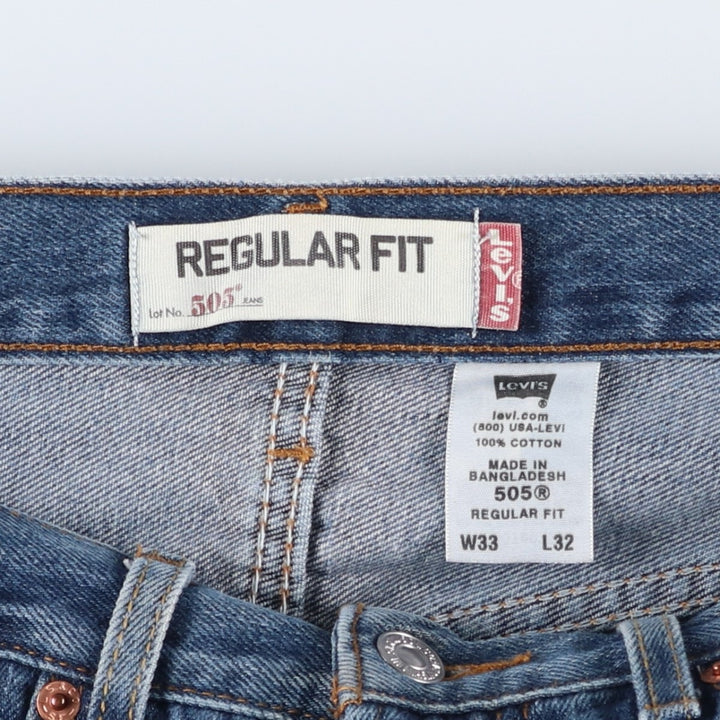 2000'S Levi's 505 Regular Fit Tapered Denim Pants, Men's Size W32 cotton blue type Vintage Second Hand