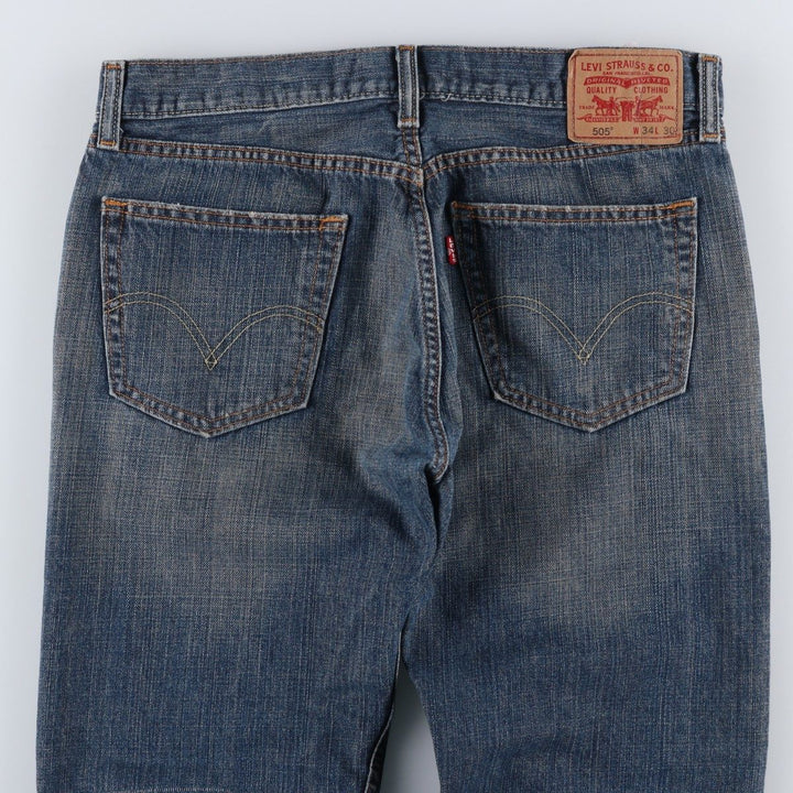 Levi's 505 STRAIGHT FIT tapered denim pants for men, size w34 cotton blue type Vintage Second Hand