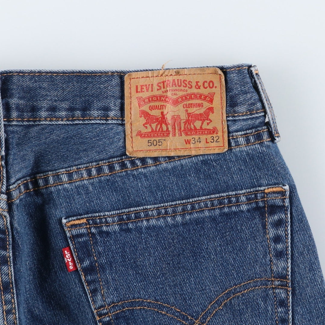 Levi's 505 tapered denim pants for men, equivalent to w35 cotton blue type Vintage Second Hand