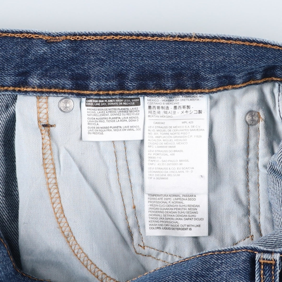 Levi's 505 tapered denim pants for men, equivalent to w35 cotton blue type Vintage Second Hand