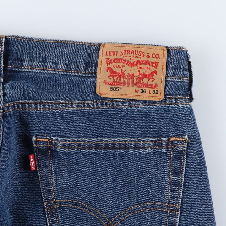 Levi's 505 tapered denim pants for men, size w37 cotton blue type Vintage Second Hand