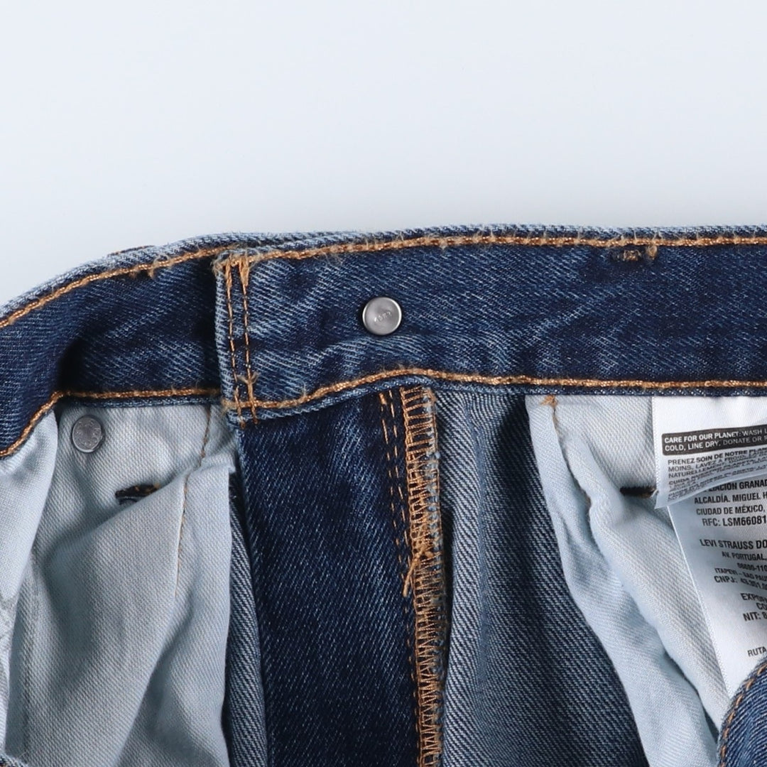 Levi's 505 tapered denim pants for men, size w37 cotton blue type Vintage Second Hand