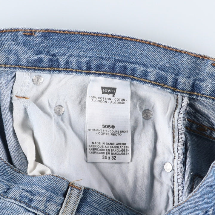 Levi's 505 Straight Fit Tapered Denim Pants, Men's, Size 35 cotton Blue type light blue Vintage Second Hand