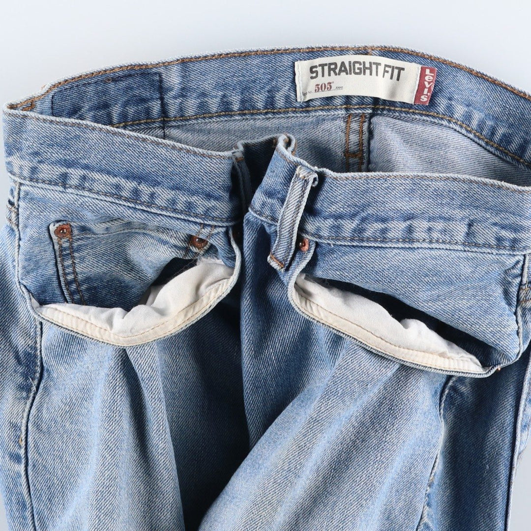 Levi's 505 Straight Fit Tapered Denim Pants, Men's, Size 35 cotton Blue type light blue Vintage Second Hand