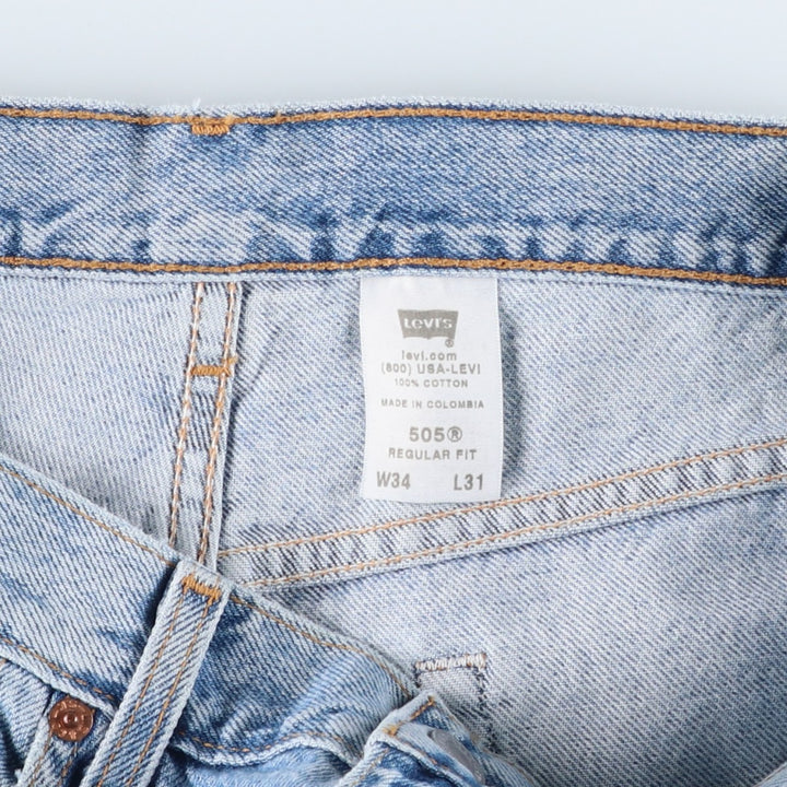 2000'S Levi's 505 Tapered Denim Pants, Men's Size W33 (approx.) cotton Blue type light blue Vintage Second Hand
