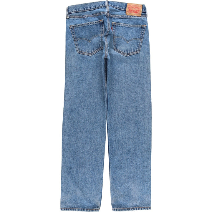 Levi's 505 tapered denim pants for men, size W34 cotton blue type Vintage Second Hand