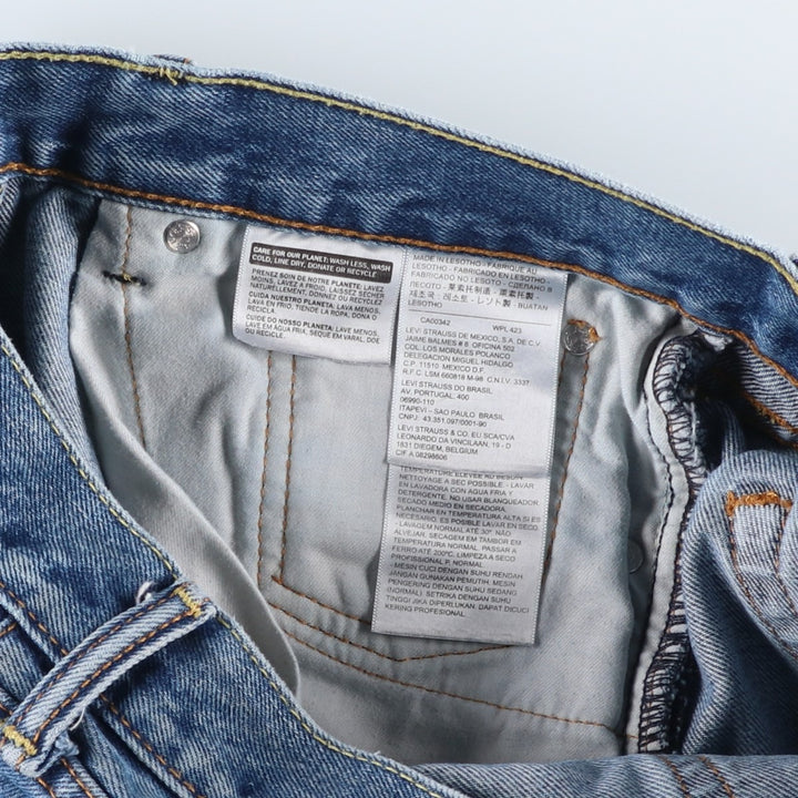 Levi's 505 tapered denim pants for men, size W34 cotton blue type Vintage Second Hand