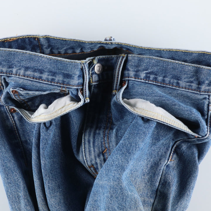 Levi's 505 tapered denim pants for men, size W34 cotton blue type Vintage Second Hand